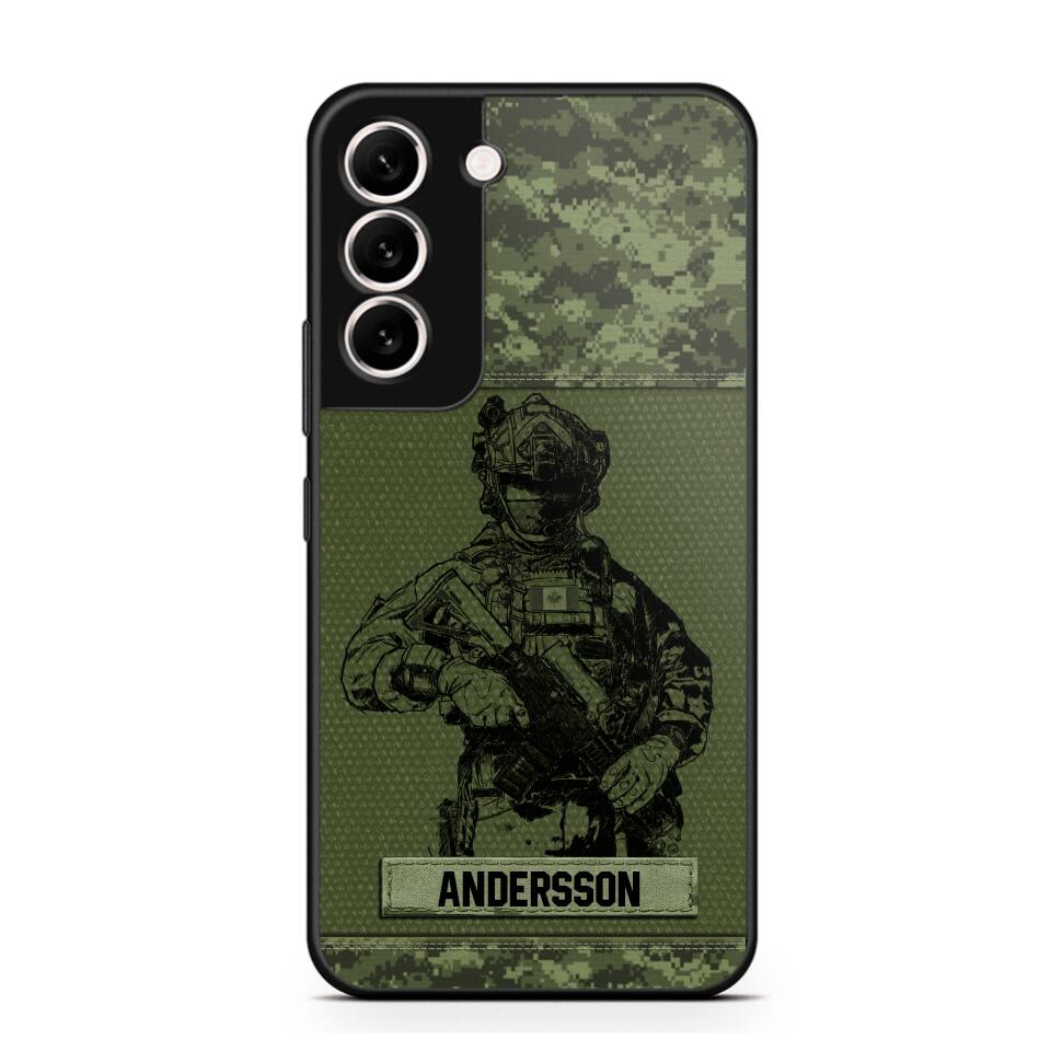 Personalized Canadian Soldier Camo Phone Case Printed 22JUL-HC23