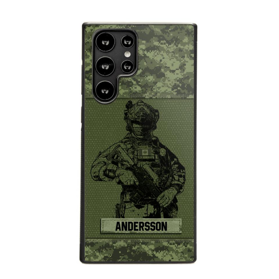 Personalized Canadian Soldier Camo Phone Case Printed 22JUL-HC23