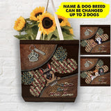 PERSONALIZED NEVER WALK ALONE DOG NAME HEART US FLAG TOTE BAG NQHC2306