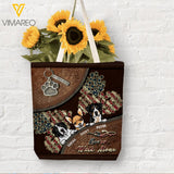 PERSONALIZED NEVER WALK ALONE DOG NAME HEART US FLAG TOTE BAG NQHC2306