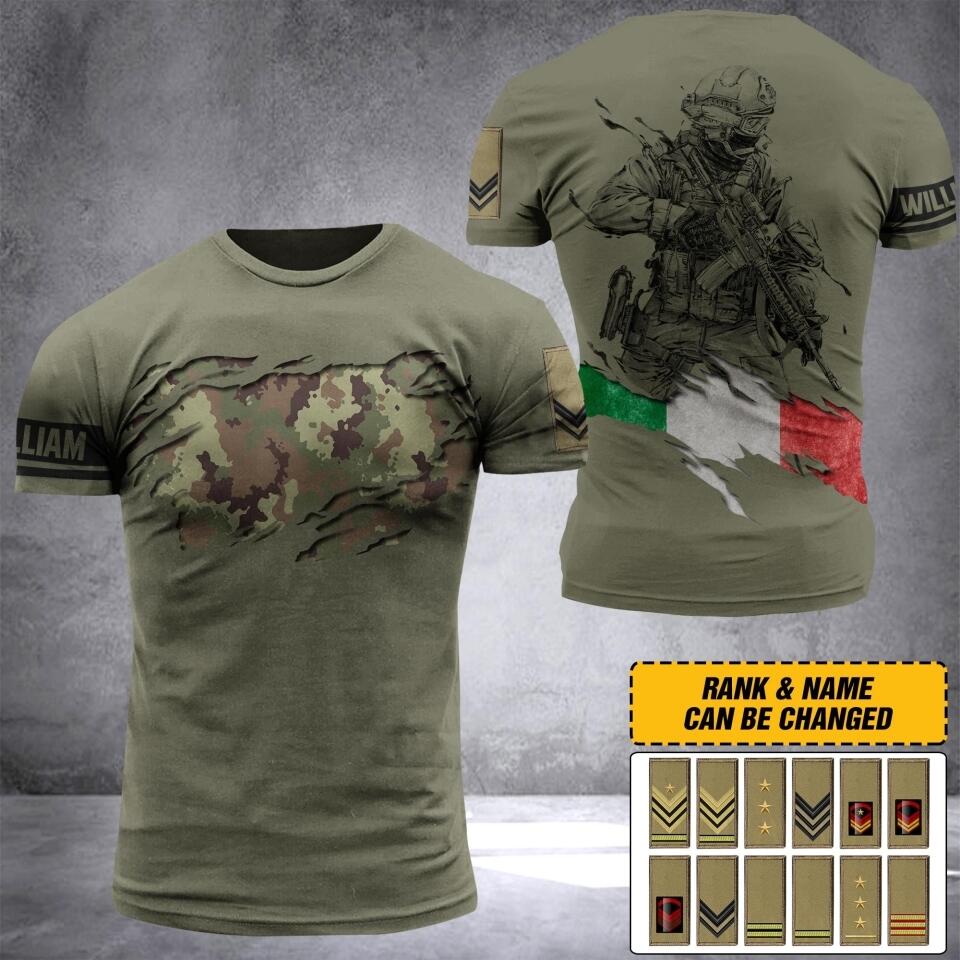DH Personalized Italian Veterans/Soldier Tshirt 3D Printed DT2306