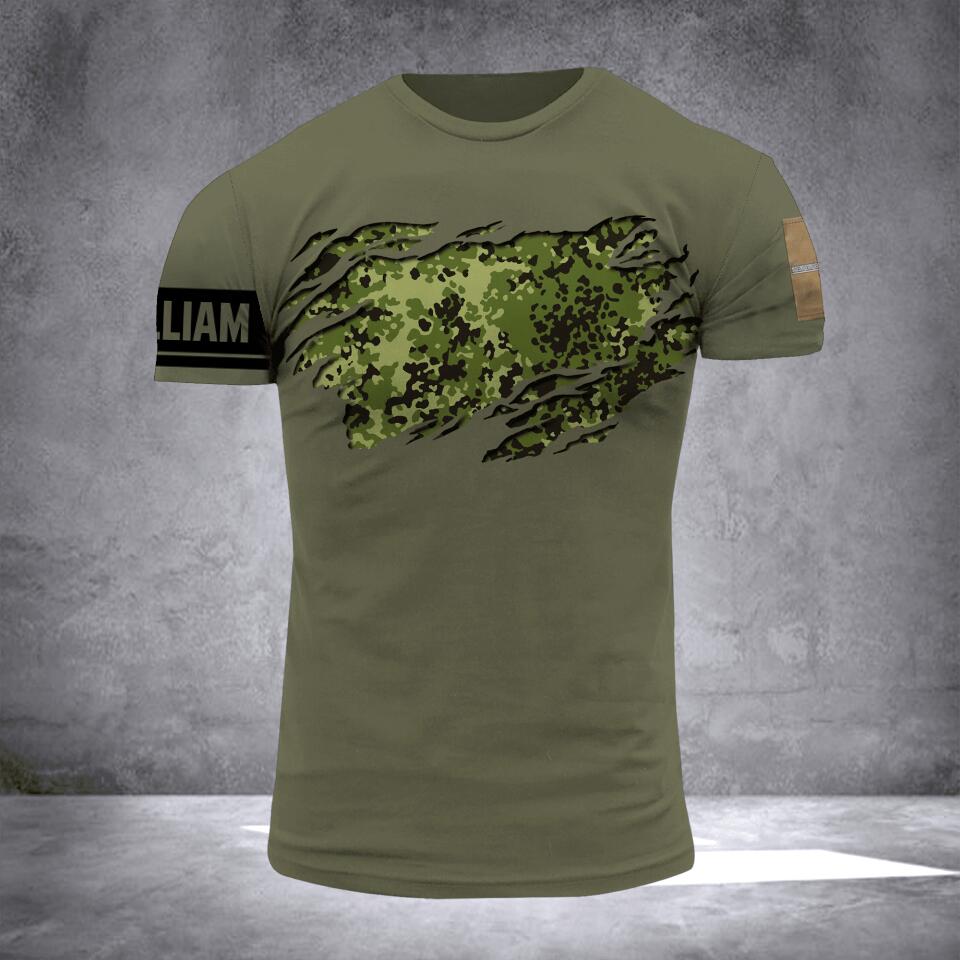 DH Personalized Danish Veterans/Soldier Tshirt 3D Printed DT2306