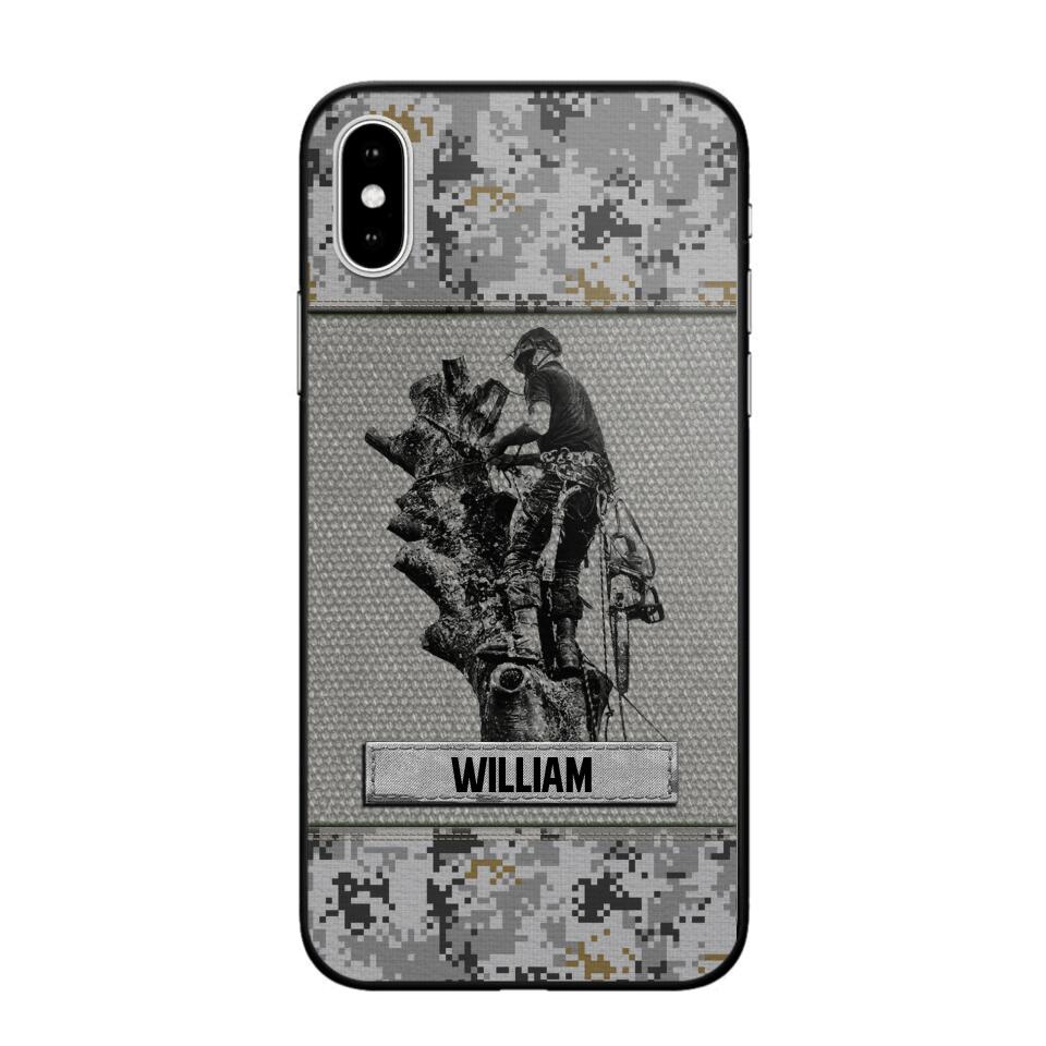 Personalized Arborist Camo Phone Case Printed 22JUL-HQ23