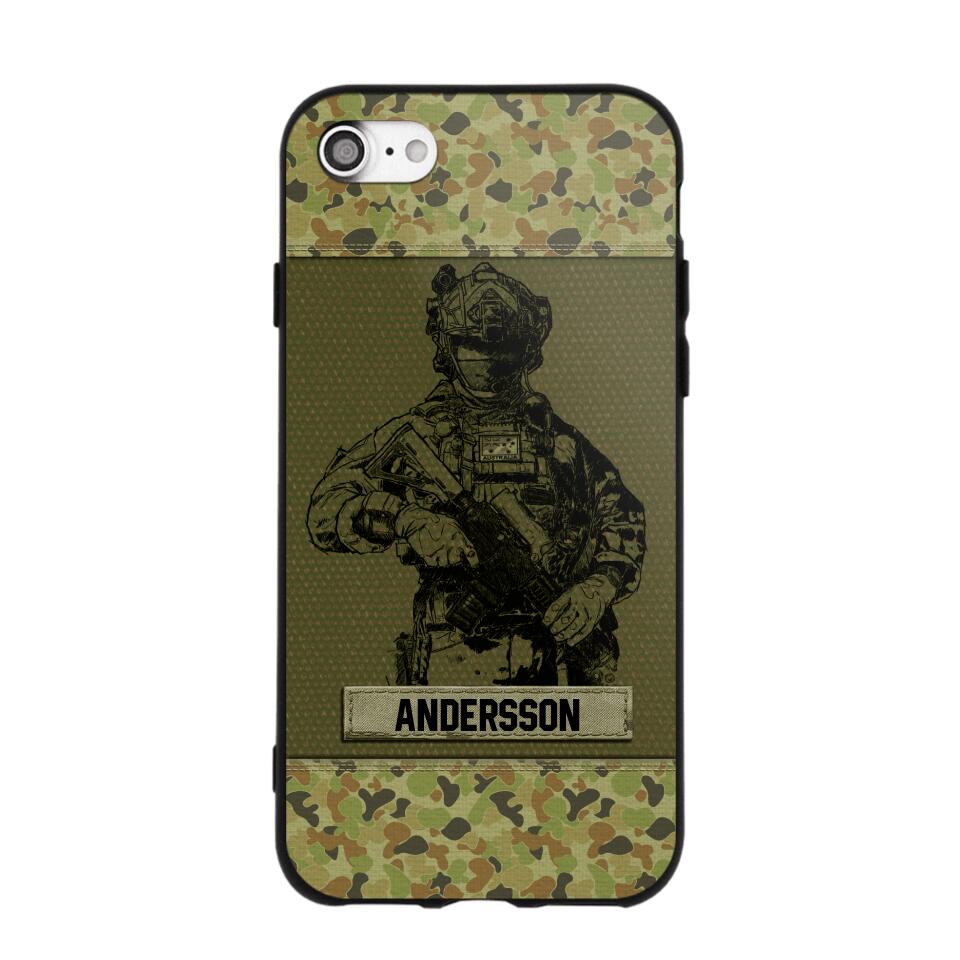 Personalized Australian Soldier Camo Phone Case Printed 22JUL-HC23