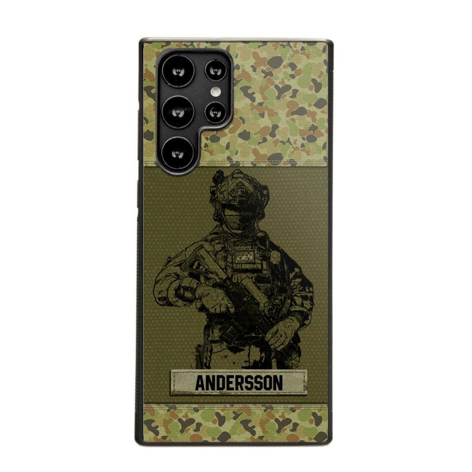 Personalized Australian Soldier Camo Phone Case Printed 22JUL-HC23