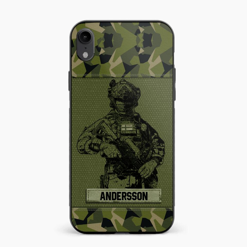 Personalized Swesdish Soldier Camo Phone Case Printed 22JUL-HC23