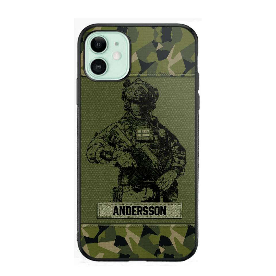Personalized Swesdish Soldier Camo Phone Case Printed 22JUL-HC23
