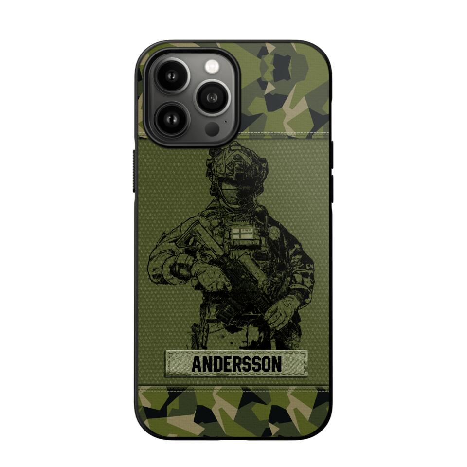 Personalized Swesdish Soldier Camo Phone Case Printed 22JUL-HC23
