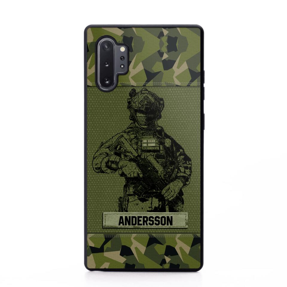 Personalized Swesdish Soldier Camo Phone Case Printed 22JUL-HC23