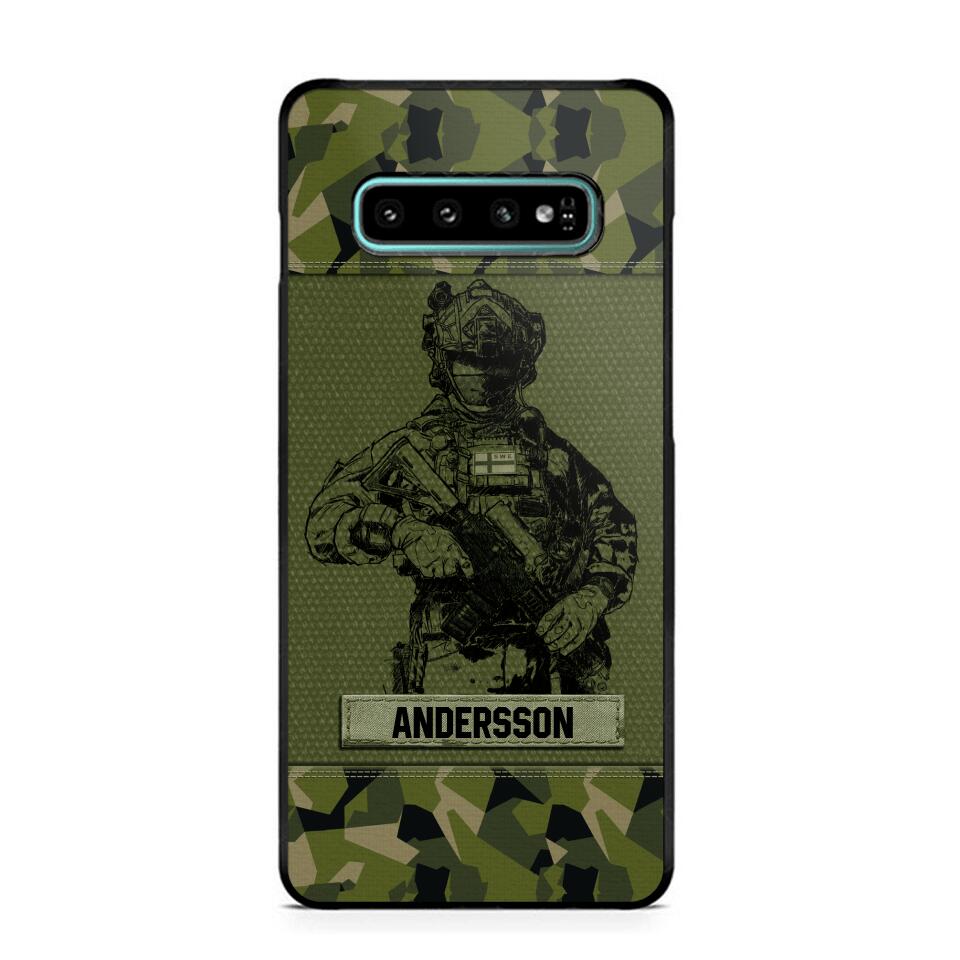 Personalized Swesdish Soldier Camo Phone Case Printed 22JUL-HC23