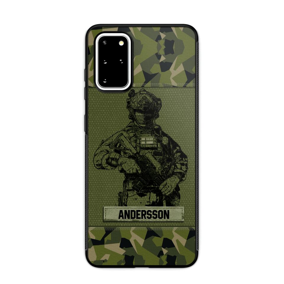 Personalized Swesdish Soldier Camo Phone Case Printed 22JUL-HC23