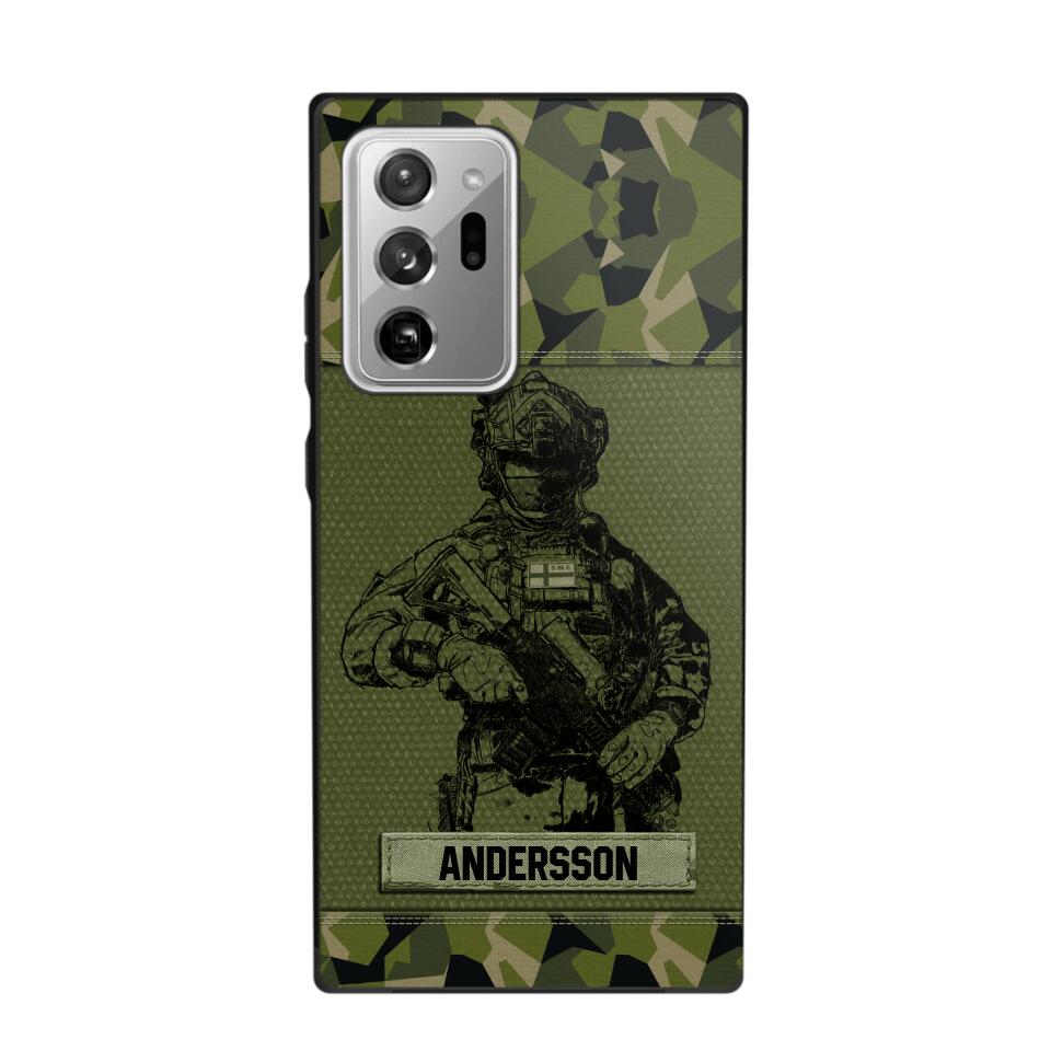 Personalized Swesdish Soldier Camo Phone Case Printed 22JUL-HC23