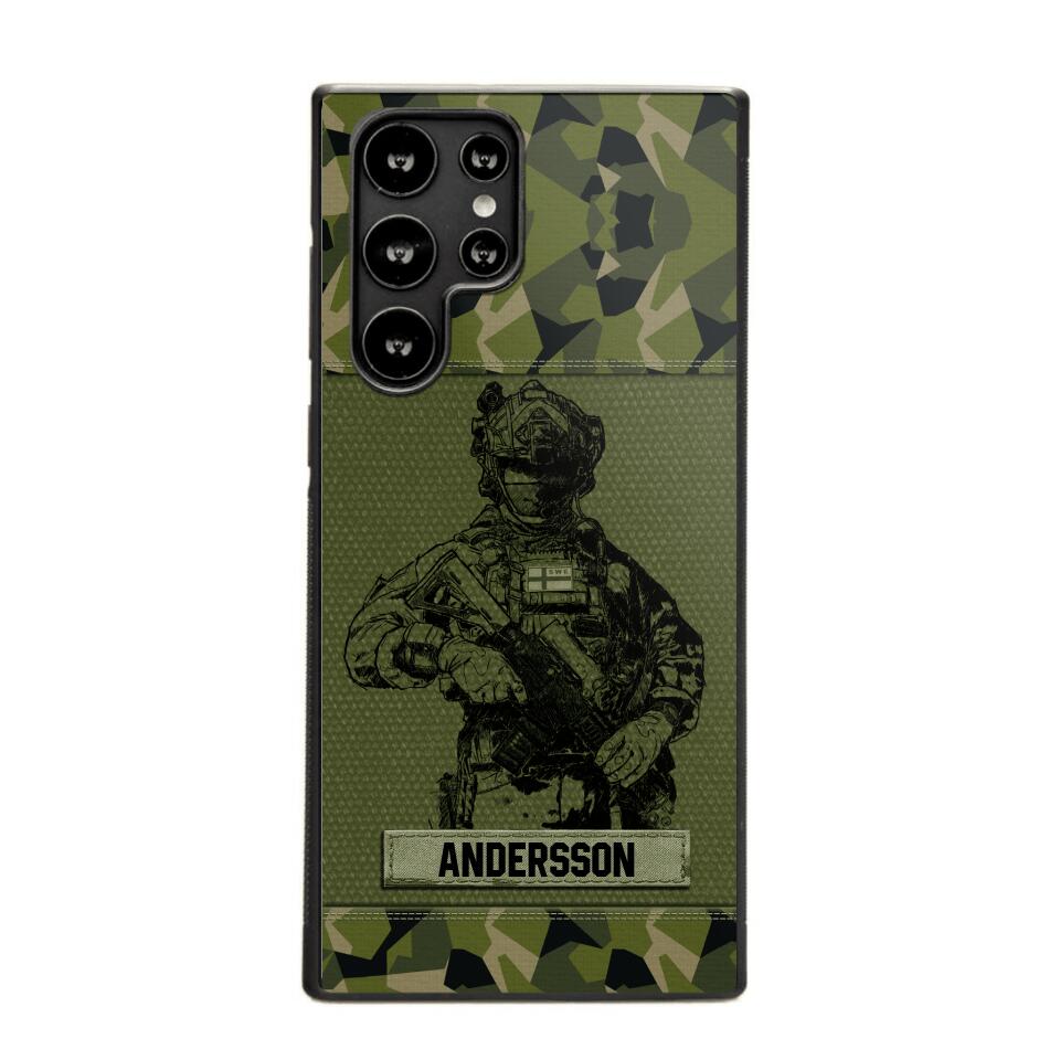 Personalized Swesdish Soldier Camo Phone Case Printed 22JUL-HC23