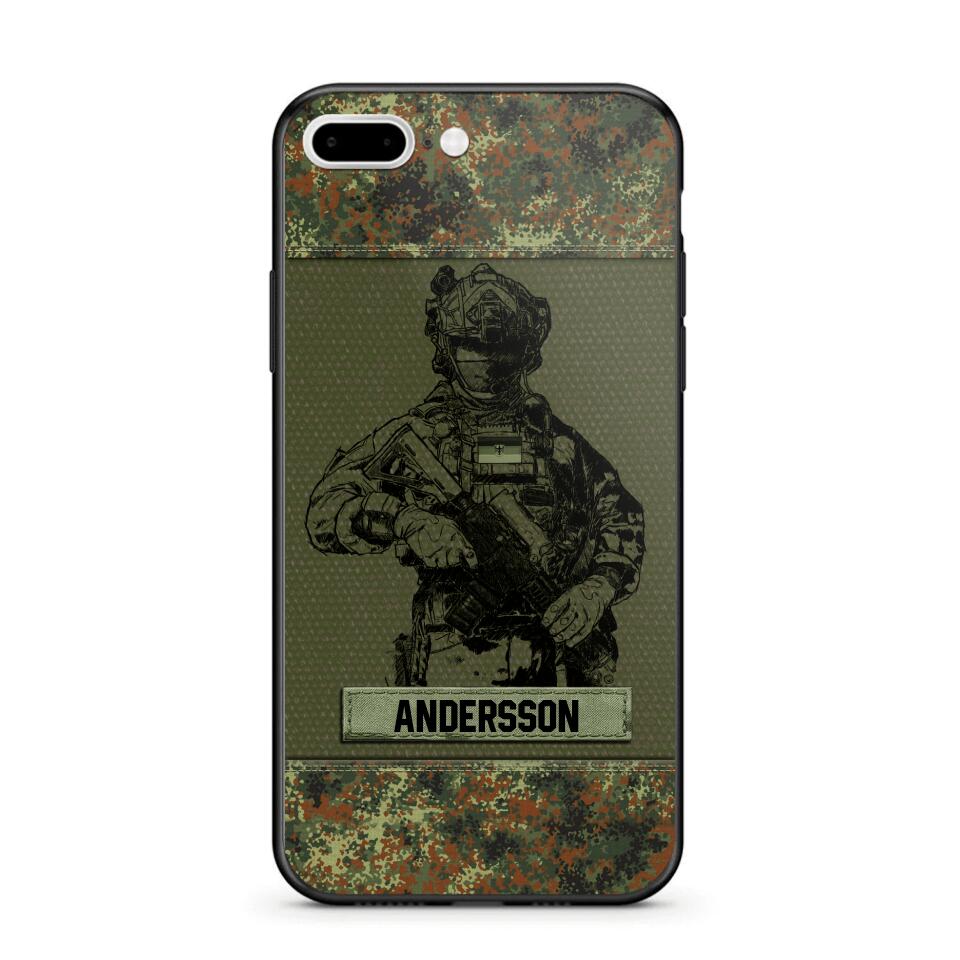 Personalized German Soldier Camo Phone Case Printed 22JUL-HC23