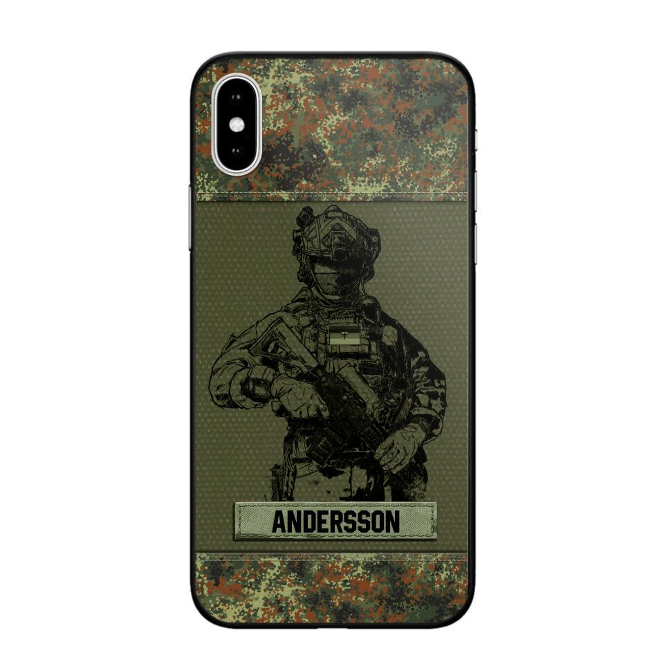 Personalized German Soldier Camo Phone Case Printed 22JUL-HC23