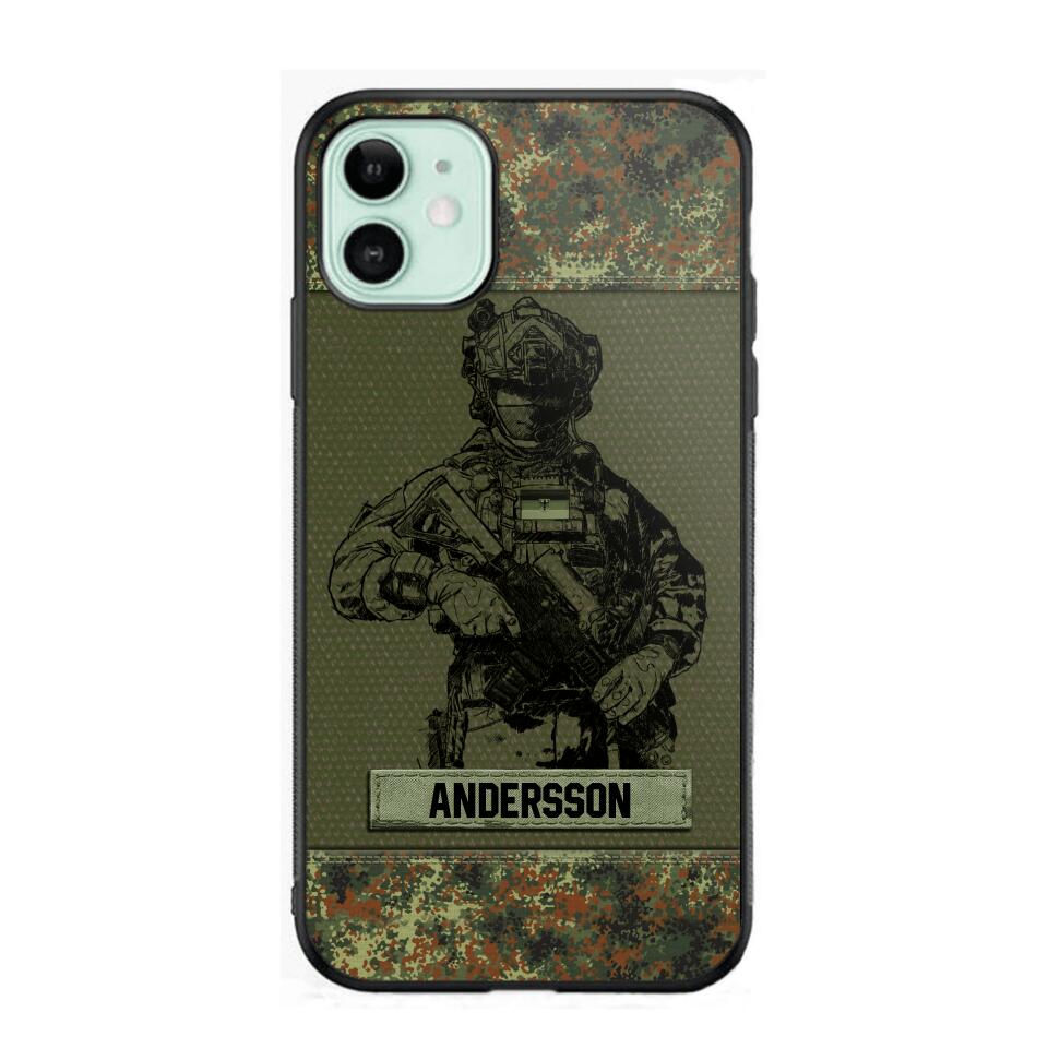 Personalized German Soldier Camo Phone Case Printed 22JUL-HC23