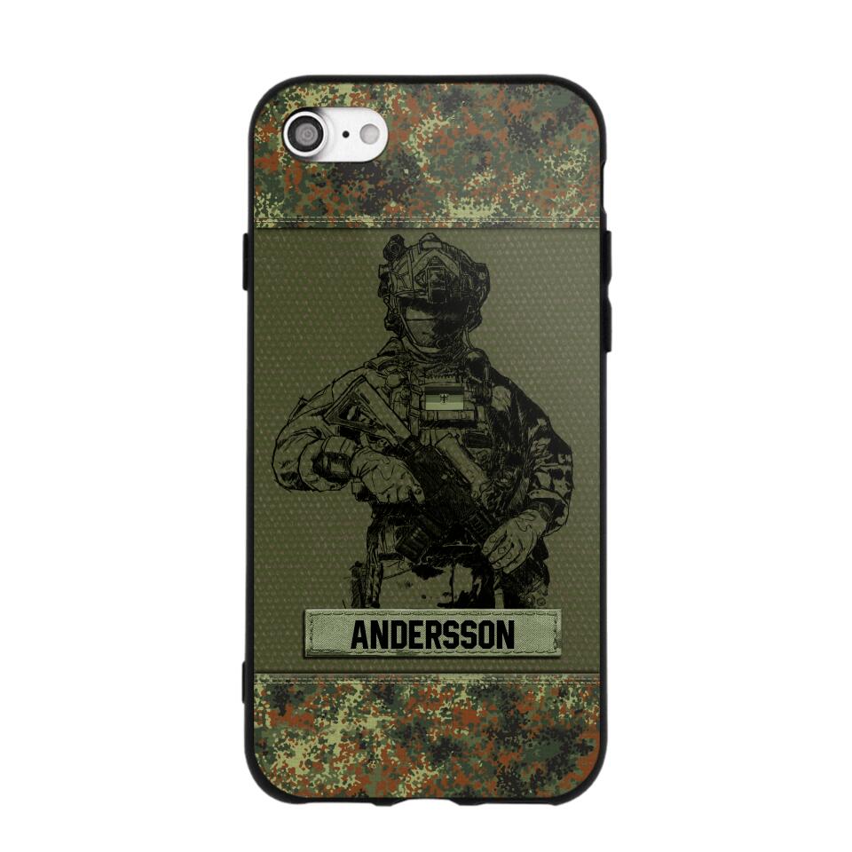 Personalized German Soldier Camo Phone Case Printed 22JUL-HC23