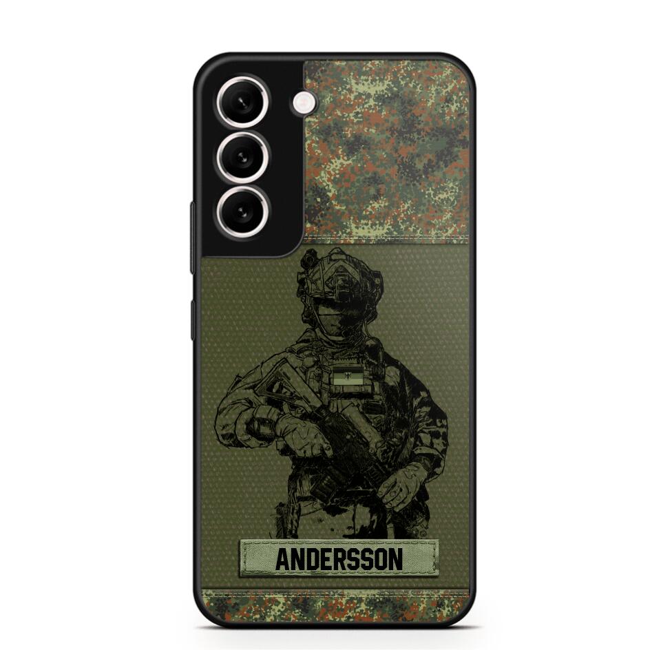 Personalized German Soldier Camo Phone Case Printed 22JUL-HC23