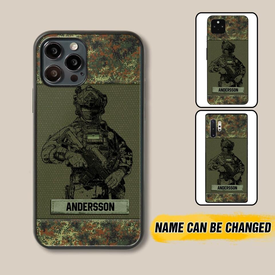Personalized German Soldier Camo Phone Case Printed 22JUL-HC23