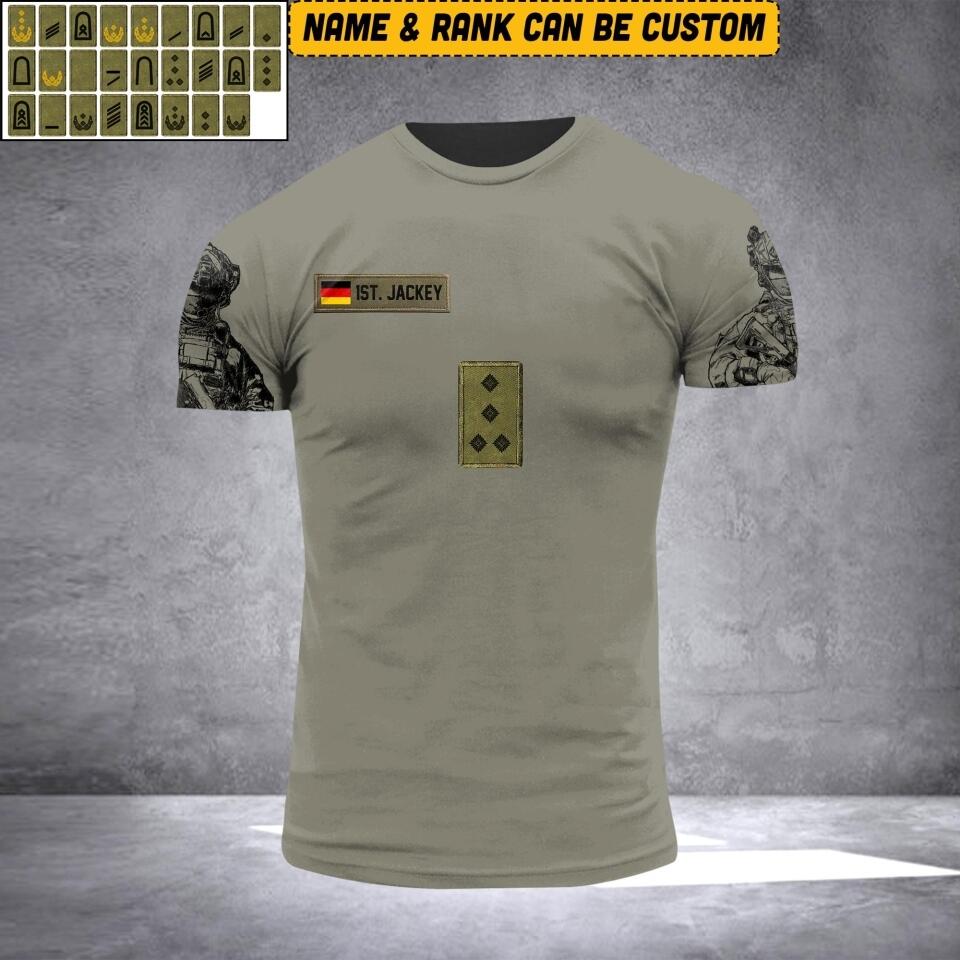 Personalized German Veterans/Soldier Rank Tshirt 3D Printed QTVQ2406