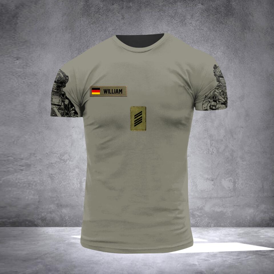 Personalized German Veterans/Soldier Rank Tshirt 3D Printed QTVQ2406