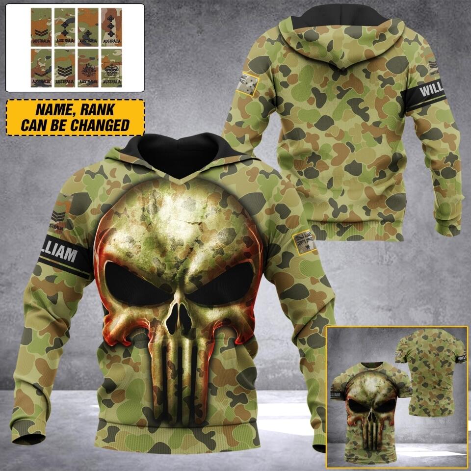 Personalized Australian Veteran/ Solider Camo Sku Tshirt or Hoodie 3D Printed QTDT2406
