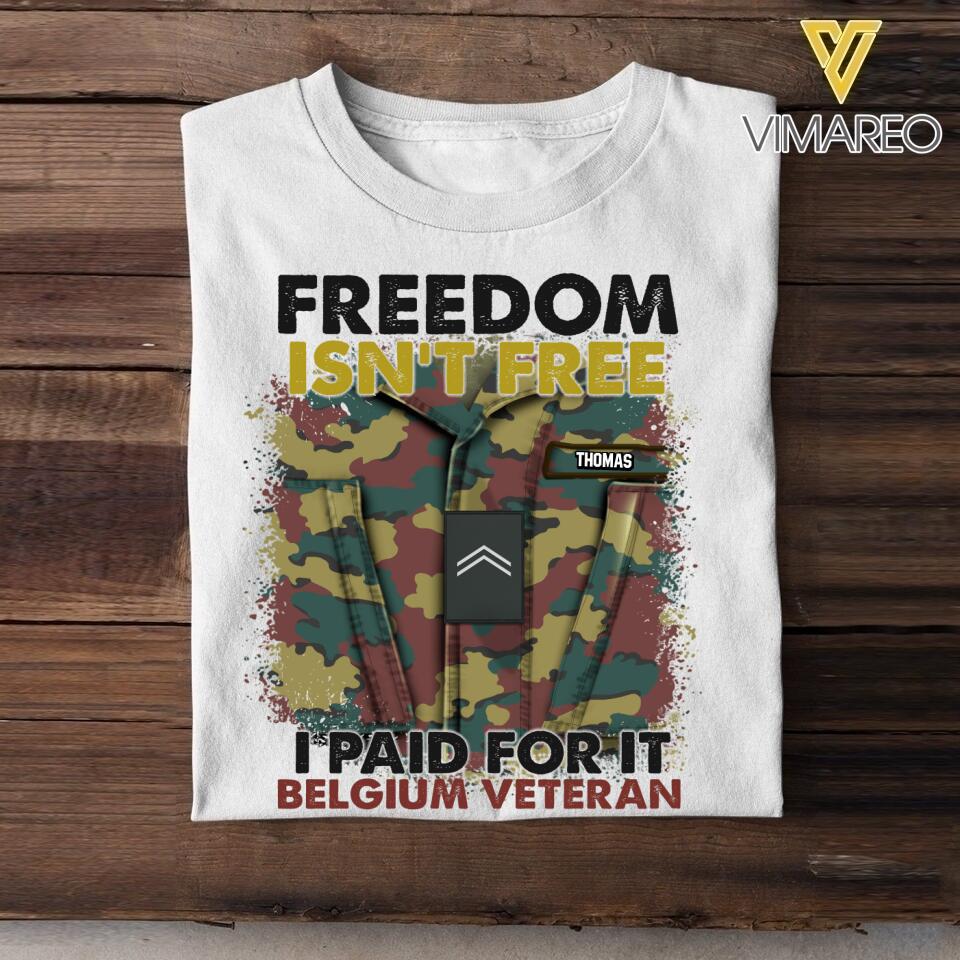 Personalized Belgian Soldier/Veterans Tshirt Printed 22JUL-HC24