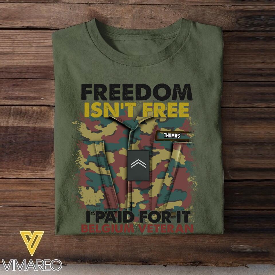 Personalized Belgian Soldier/Veterans Tshirt Printed 22JUL-HC24