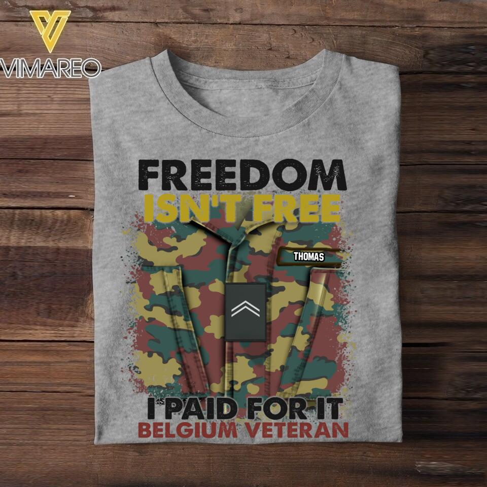 Personalized Belgian Soldier/Veterans Tshirt Printed 22JUL-HC24