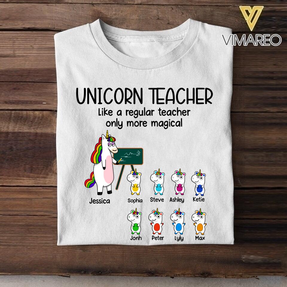 Personalized Unicorn Teacher Tshirt 22JUL-DT24