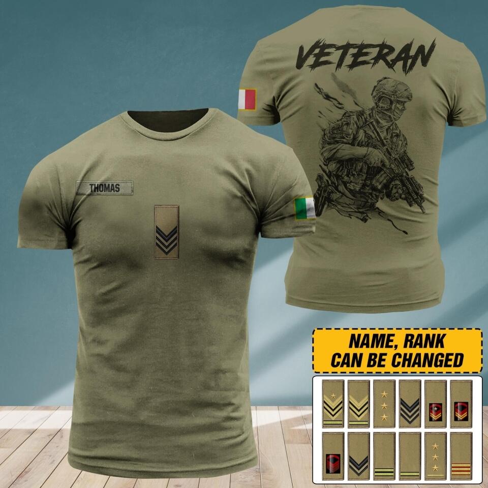 Personalized Italian Veterans/Soldier Tshirt 3D Printed QTDT2706