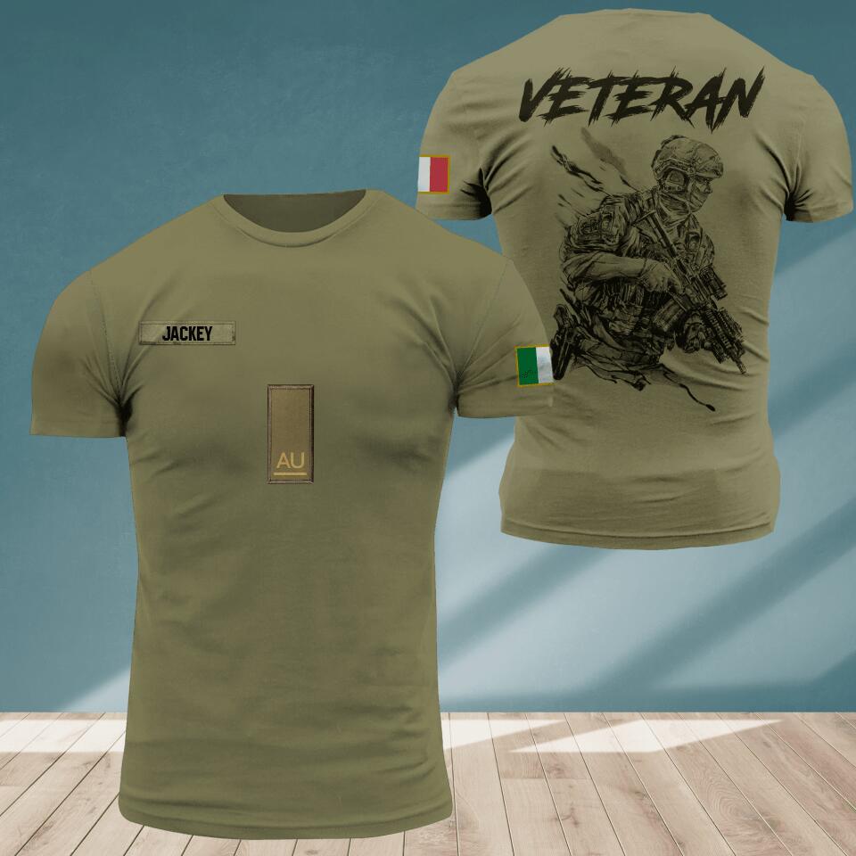 Personalized Italian Veterans/Soldier Tshirt 3D Printed QTDT2706
