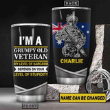 Personalized Australian Veteans/Soldier Tumbler Printed 22JUL-HY27