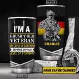 Personalized German Veteans/Soldier Tumbler Printed 22JUL-HY27