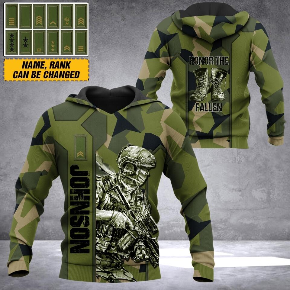 DH Personalized Swedish Soldier Hoodie 3D Printed DT2706