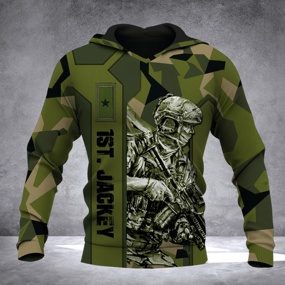 DH Personalized Swedish Soldier Hoodie 3D Printed DT2706