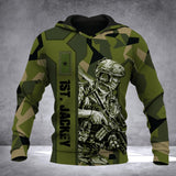 DH Personalized Swedish Soldier Hoodie 3D Printed DT2706
