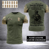 Personalized Danish Veterans/Soldier Tshirt 3D Printed 22JUL-HC28