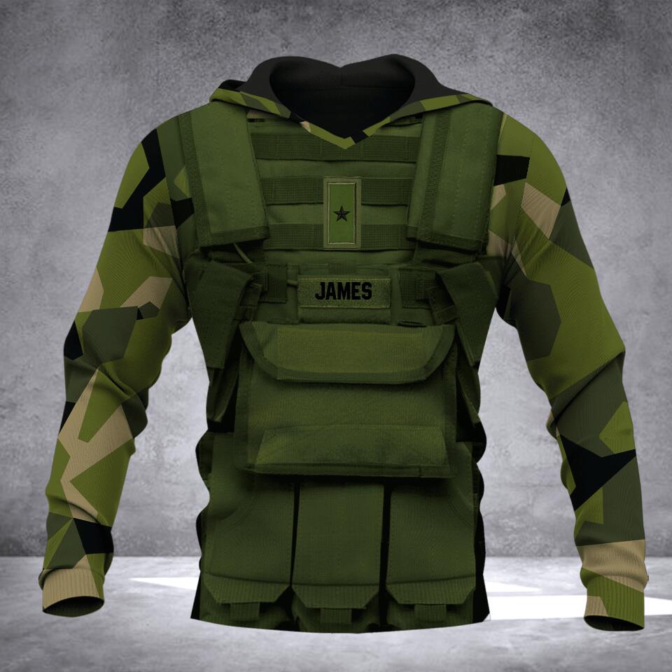 Personalized Swedish Soldier Hoodie 3D Printed 22JUL-DT28