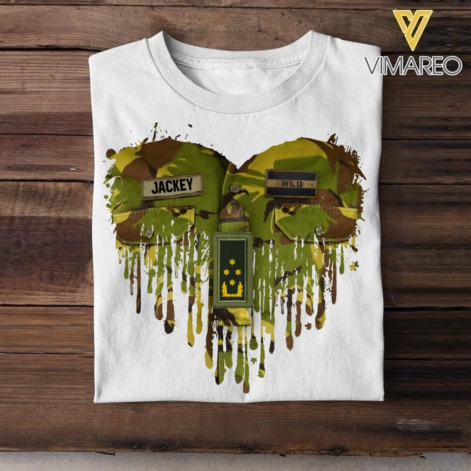 Personalized Netherland Soldier/Veterans Tshirt Printed 22JUL-HQ29