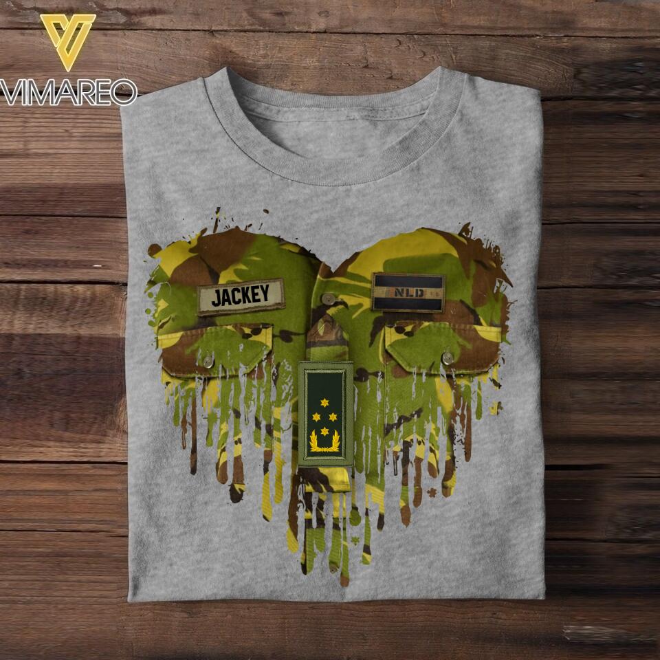 Personalized Netherland Soldier/Veterans Tshirt Printed 22JUL-HQ29