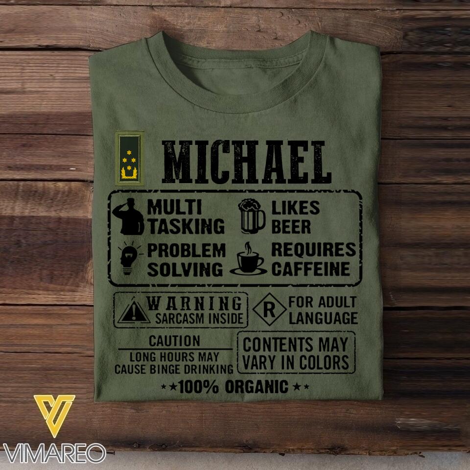 Personalized Netherland Soldier/Veterans Tshirt Printed 22JUL-DT30