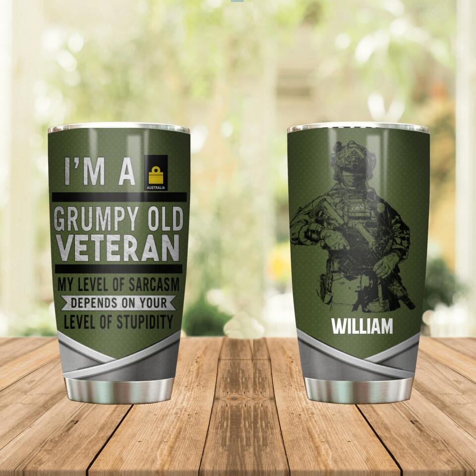 Personalized Australian Navy Veterans Tumbler Printed 22JUL-HC30
