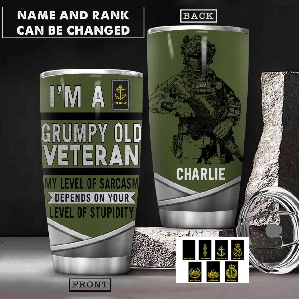 Personalized Australian Navy Veterans Tumbler Printed 22JUL-HC30