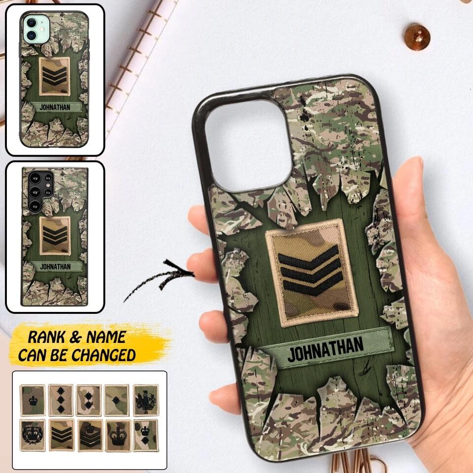 Personalized British Soldier Camo Phone Case Printed 22JUL-DT30