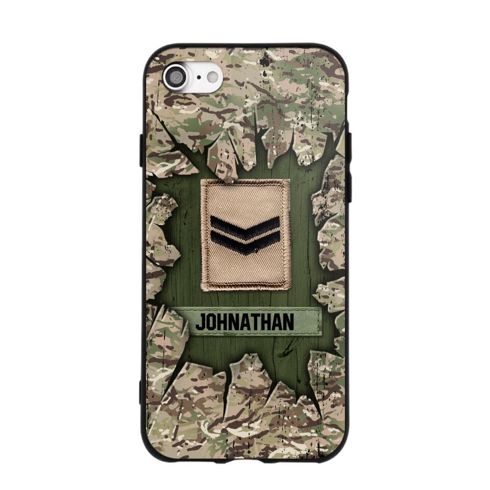 Personalized British Soldier Camo Phone Case Printed 22JUL-DT30