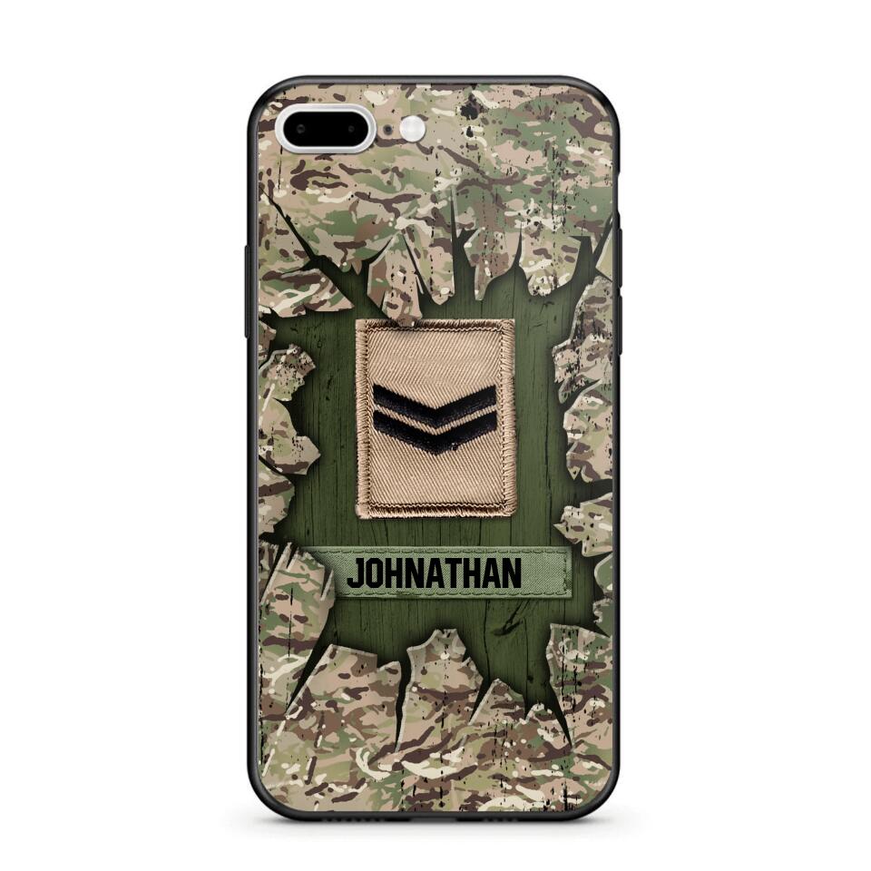 Personalized British Soldier Camo Phone Case Printed 22JUL-DT30