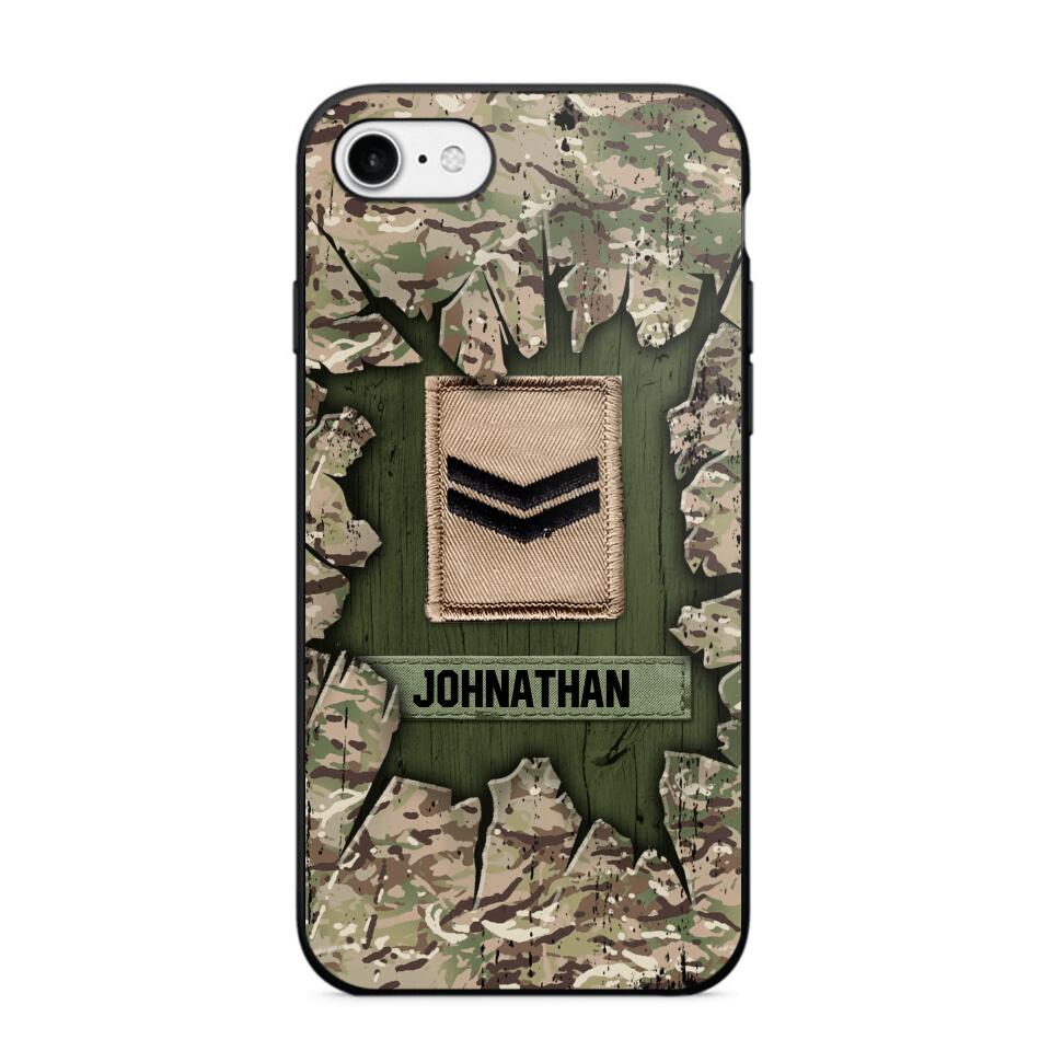 Personalized British Soldier Camo Phone Case Printed 22JUL-DT30