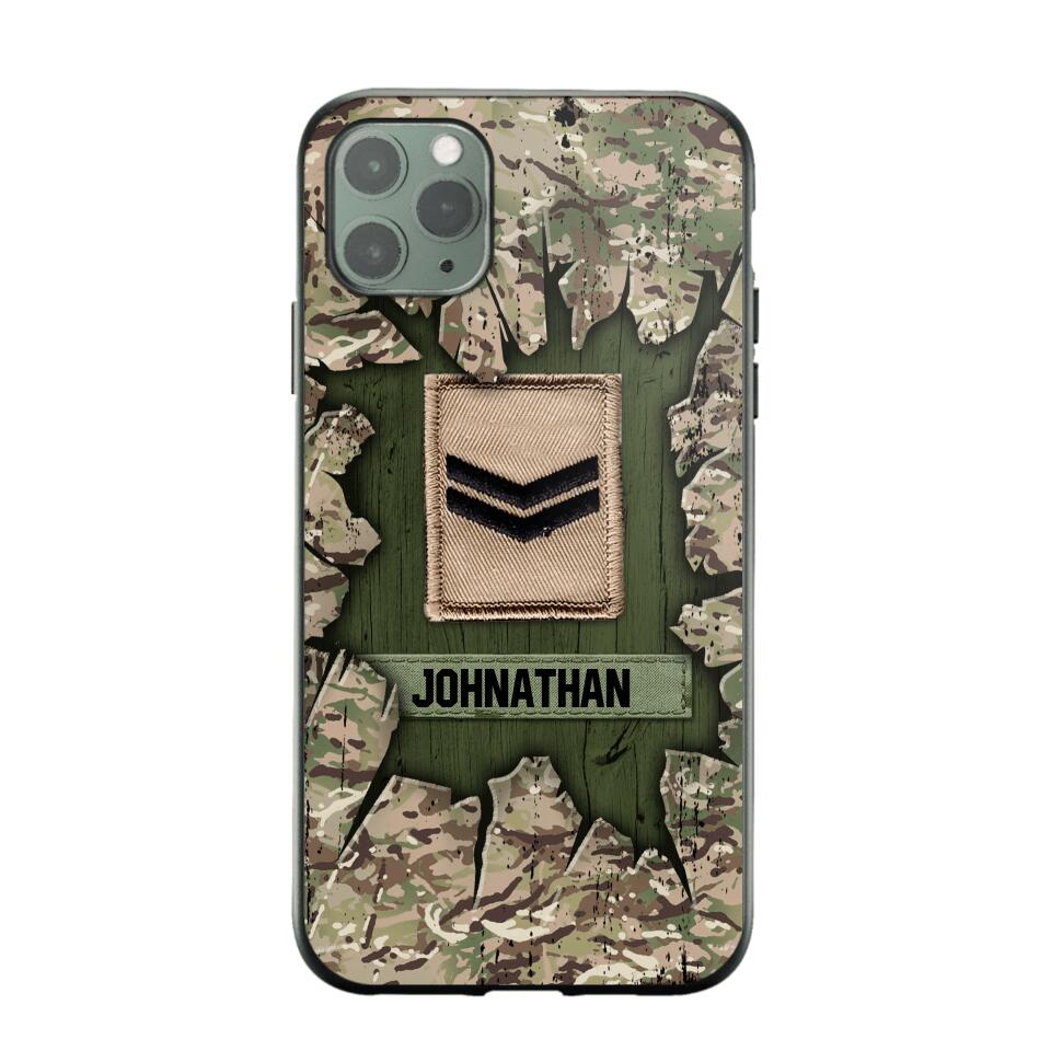 Personalized British Soldier Camo Phone Case Printed 22JUL-DT30