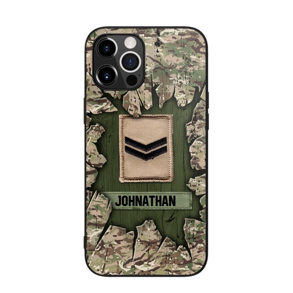 Personalized British Soldier Camo Phone Case Printed 22JUL-DT30